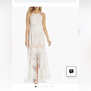 Front Slit Lace Maxi Dress